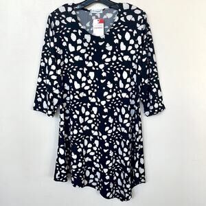 NEW (Magna Fashion) Womens Asymmetrical Irregular Dots Tunic Top SIZE 10/12